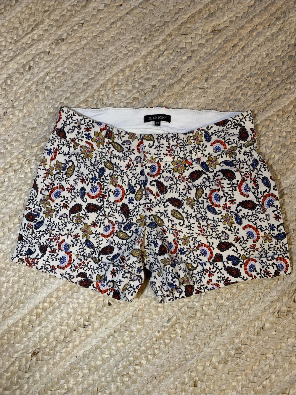 Dear John Summer Paisley White Cotton Shorts